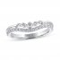 Leo Diamond Enhancer Ring 3/8 ct tw Round-cut 14K White Gold