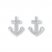 Anchor Earrings 1/8 ct tw Diamonds Sterling Silver