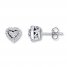 Previously Owned Diamond Heart Earrings 1/4 ct tw Round-cut 10K White Gold