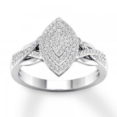 Diamond Engagement Ring 1/4 ct tw Round-cut 10K White Gold