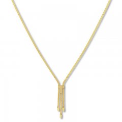 Wheat Chain Bar Necklace 10K Yellow Gold