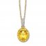 Citrine Necklace with Diamonds 10K Yellow Gold