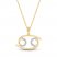 Diamond Cancer Necklace 1/10 ct tw Round-cut 10K Yellow Gold 18"