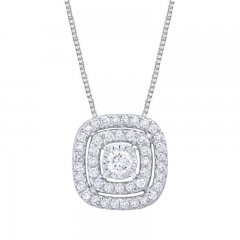 Diamond Necklace 1/2 ct tw 10K White Gold 18"