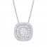 Diamond Necklace 1/2 ct tw 10K White Gold 18"