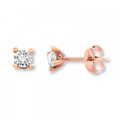 Diamond Earrings 1/2 ct tw Round-cut 14K Rose Gold