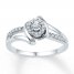 Diamond Promise Ring 1/6 ct tw Round-cut 10K White Gold