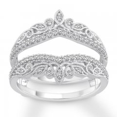 Diamond Enhancer Ring 3/8 ct tw Round-cut 14K White Gold