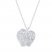 Diamond Teacher Apple Necklace 1/5 ct tw Round/Baguette 10K White Gold 18"