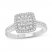 Diamond Engagement Ring 3/4 ct tw Princess/Round-cut 14K White Gold