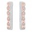 Diamond Hoop Earrings 1/4 ct tw Sterling Silver/10K Rose Gold