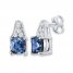 Lab-Created Sapphire Earrings Sterling Silver