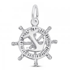 Anchor & Ship Wheel Charm Sterling Silver