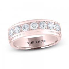 THE LEO Men's Diamond Wedding Band 1 ct tw Round-cut 14K Rose Gold