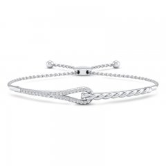 Love + Be Loved Diamond Bolo Bracelet 1/2 ct tw 10K White Gold