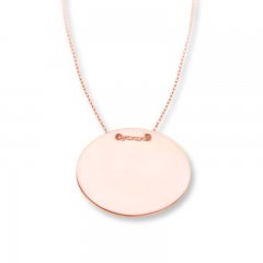 Oval Disc Necklace 14K Rose Gold