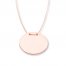 Oval Disc Necklace 14K Rose Gold