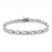 White Lab-Created Sapphire Fashion Bracelet Sterling Silver 7.5"