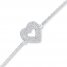 Diamond Heart Anklet 1/10 ct tw Round-cut Sterling Silver