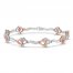 Joining Hearts Diamond Bracelet 1/3 ct tw 10K Rose Gold/Sterling Silver 7.25"