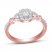 Diamond Engagement Ring 1/2 ct tw Emerald/Round 14K Rose Gold