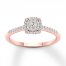 Diamond Engagement Ring 1/4 ct tw Round-cut 10K Rose Gold