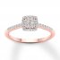 Diamond Engagement Ring 1/4 ct tw Round-cut 10K Rose Gold