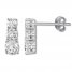 Three-Stone Diamond Earrings 1 ct tw Round-cut 14K White Gold