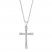 Diamond Cross Necklace 3/8 ct tw Round/Baguette 10K White Gold