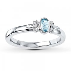 Stackable Ring Aquamarine Sterling Silver