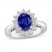 Blue & White Lab-Created Sapphire Ring Sterling Silver