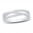 Crisscross Diamond Fashion Ring 1/5 ct tw Round-cut 10K White Gold