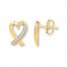 Heart Earrings Diamond Accents 10K Yellow Gold