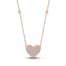 Diamond Heart Necklace 1/3 ct tw Round-cut 10K Rose Gold 18"