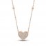 Diamond Heart Necklace 1/3 ct tw Round-cut 10K Rose Gold 18"