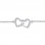 Heart Anklet 1/10 ct tw Diamonds Sterling Silver