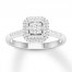 Diamond Engagement Ring 1/4 ct tw Round-cut 10K White Gold