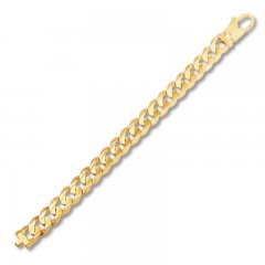 Men's Curb Chain Bracelet 14K Yellow Gold 8" Length