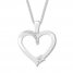 Heart Necklace with Diamonds Sterling Silver