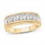 Men's Diamond Wedding Band 1-1/2 ct tw Round-cut 10K Yellow Gold