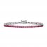 Lab-Created Ruby Line Bracelet Sterling Silver 7.25"