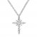 Diamond Cross Necklace 1/8 ct tw Round-cut 10K White Gold