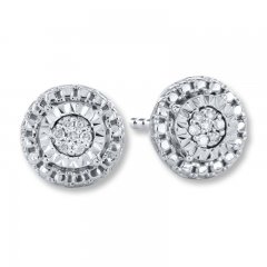 Diamond Earrings 1/20 ct tw Round-cut Sterling Silver