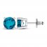 London Blue Topaz Solitaire Earrings Sterling Silver