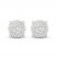 Diamond Halo Stud Earrings 1 ct tw Round-Cut 10K White Gold