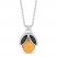 Disney Treasures Winnie the Pooh Citrine & Black Diamond Necklace 1/20 ct tw Sterling Silver 17"