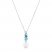 Cultured Pearl, Blue Topaz & White Topaz Necklace Sterling Silver 18"