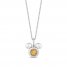 Disney Treasures Mickey Mouse Citrine & Diamond Necklace Sterling Silver 17"