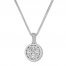 Diamond Necklace 1/3 ct tw Round-cut 10K White Gold