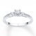 Three-Stone Promise Ring 1/6 ct tw Diamonds 10K White Gold